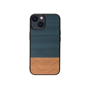 Man ＆ Wood 天然木ケース for iPhone 14 Plus Denim 背面カバー型 I23640i14M