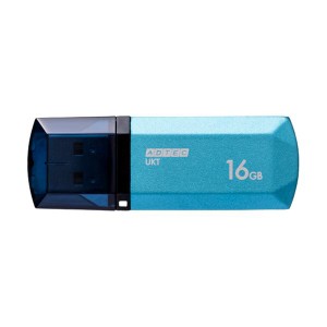 （まとめ）アドテック USB2.0キャップ式フラッシュメモリ 16GB シャイニングブルー AD-UKTSL16G-U2R 1個〔×10セット〕