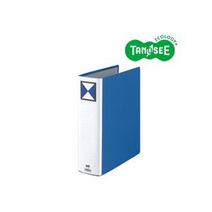 （まとめ）TANOSEE 両開きパイプ式ファイル A4タテ 70mmとじ 青 10冊