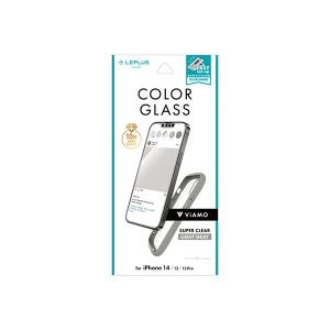 LEPLUS NEXT iPhone 14/13/13 Pro ガラスフィルム ViAMO COLOR GLASS 全画面保護 ソフトフレーム ライトグレー LN-IM22FGVMLGY
