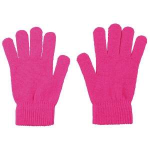 (まとめ）カラーのびのび手袋 大 蛍光ピンク 〔×10セット〕