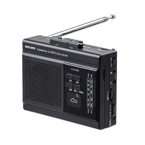 サンワダイレクト ラジオも聴けるカセット変換プレーヤー microSD デジタル保存 AC電源 乾電池 400-MEDI037 1個