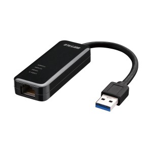 （まとめ） バッファロー Giga USB3.0対応有線LANアダプター ブラック LUA4-U3-AGTE-BK 1個 〔×5セット〕