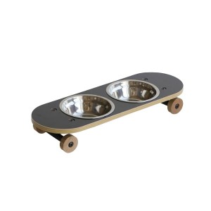 ペット用 食器 ペット用品 エサ皿 犬用 猫用 SK8 PLATE BK ブラック 小 関家具