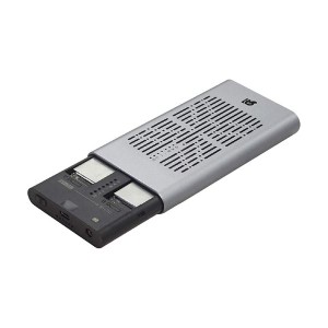 ラトックシステム USB3.2 Gen2x2 M.2 SSDケース(クローン機能搭載・NVMe 2台用) RS-ECM2-U32C