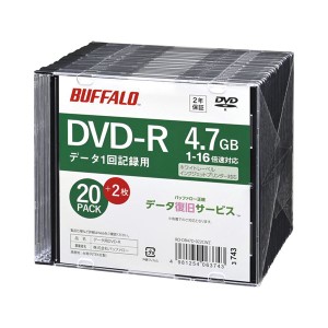 バッファロー 光学メディア DVD-R PCデータ用 4.7GB 法人チャネル向け 20枚+2枚 RO-DR47D-022CWZ