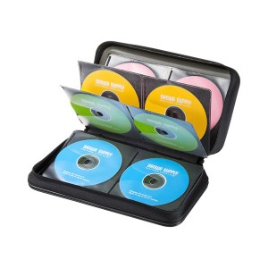 〔5個セット〕 サンワサプライ DVD・CDセミハードケース(96枚収納・ブラック) FCD-WL96BKX5