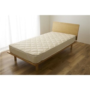 Sleep Niceday フランス産ウォッシャブルウール100%使用した ベッドパッド 消臭・吸湿 セミダブル（SD） グレージュ