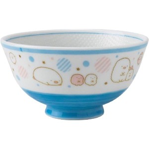 〔2個セット〕 アサヒ興洋 茶碗 直径11×高さ6cm すみっコぐらし ライトブルー