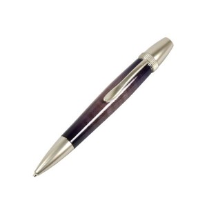 日本製 Air Brush Wood Pen キャンディカラー ボールペン(ギター塗装)〔パーカータイプ/芯：0.7mm〕Purple/カーリーメイプル