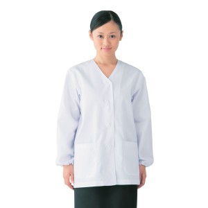 workfriend 調理用白衣女子衿無長袖 SKA330 Lサイズ