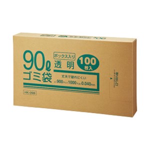 (まとめ) クラフトマン 業務用透明 メタロセン配合厚手ゴミ袋 90L BOXタイプ HK-098 1箱(100枚) 〔×5セット〕