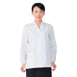 workfriend 調理用白衣女子衿付長袖 SKA335 Mサイズ