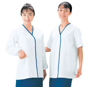 workfriend 女子ライン入り調理用白衣半袖 SKA349 Lサイズ
