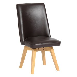 ダイニングチェア(回転式椅子) ナチュラル 『バター』ムール 木製脚 張地：合成皮革/合皮 座面高43cm