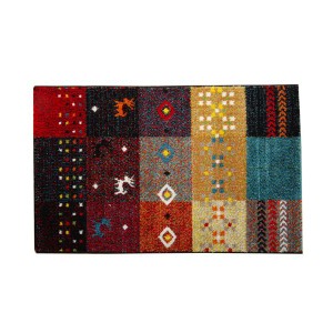 玄関マット フロアマット トルコ製 ウィルトン織り 『フォリア』 レッド 約50×80cm