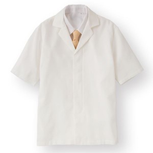 ワッフル白衣半袖 ホワイト KMH2742-1 Mサイズ
