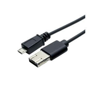 (まとめ)ミヨシ シェア機能付きmicroUSBケーブル 黒 1m USB-MS201/BK〔×3セット〕