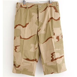 アメリカ軍 BDU クロップドカーゴパンツ ／迷彩服パンツ 〔 Mサイズ 〕 リップストップ 3カラーデザート 〔 レプリカ 〕