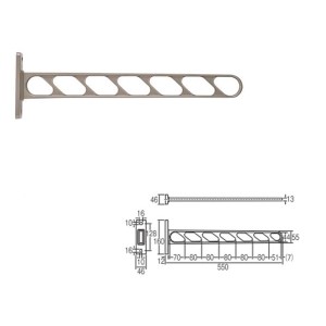 フラット物干し金物 〔全長550mm/パール〕 アルミダイカスト 水上金属 FT550 〔部品 DIY 日曜大工〕