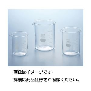 （まとめ）硼珪酸ガラス製ビーカー（IWAKI）50ml〔×10セット〕
