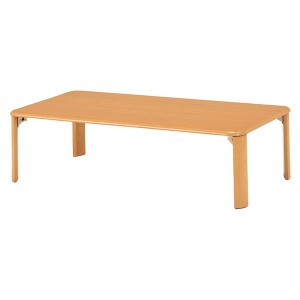 折りたたみテーブル/ローテーブル 〔長方形/幅105cm〕 ナチュラル 木製 木目調