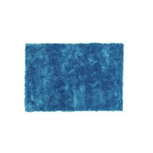 シャギーラグマット/絨毯 〔90cm×130cm ブルー〕 長方形 裏面滑り止め加工 RG-22BL