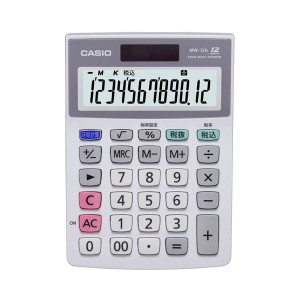 (まとめ) カシオ CASIO 特大表示電卓 12桁 ミニジャストサイズ MW-12A-N 1台 〔×5セット〕