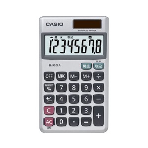 (まとめ) カシオ CASIO 電卓 8桁 手帳サイズ SL-900LA-N 1台 〔×5セット〕