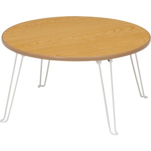 北欧風 ローテーブル/コーヒーテーブル 〔円形 ナチュラル〕 直径60cm 折りたたみ 『丸60』 〔リビング ダイニング〕