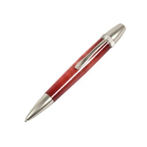 日本製 Air Brush Wood Pen キャンディカラー ボールペン(ギター塗装)〔パーカータイプ/芯：0.7mm〕Red/カーリーメイプル