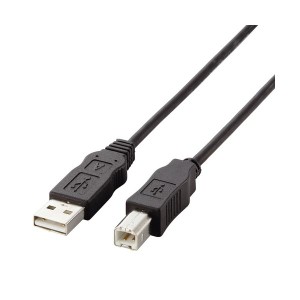 (まとめ) TANOSEE 簡易包装USBケーブル （A）オス-（B）オス ブラック 3.0m 1本  〔×10セット〕
