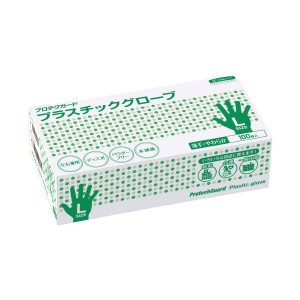 (まとめ) 日本製紙クレシア プロテクガード プラスチックグローブ L 白 1000枚(100枚×10箱) 〔×3セット〕