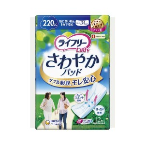 （まとめ）ユニ・チャーム ライフリーさわやかパッド1枚で安心12枚〔×5セット〕