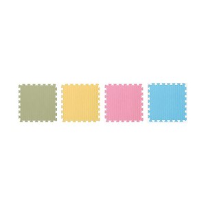 みずわ工業 ジョイントクッション 和み 16枚入 4色MIX(グリーン、イエロー、ピンク、ブルー各4枚)