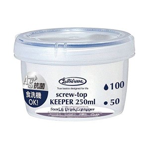 (まとめ) スクリュートップキーパー/保存容器 〔250ml 浅型〕 食洗機可 冷凍保存可 抗菌 完全密封 〔×200個セット〕