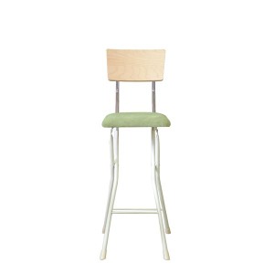 折りたたみ椅子 〔同色2脚セット ナチュラル×グリーン×ミルキーホワイト〕 幅37cm スチールパイプ 『アッシュウッドチェア ハイ』