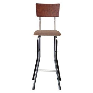 折りたたみ椅子 〔同色2脚セット ダークブラウン×ブラック×ブラック〕 幅37cm 日本製 スチールパイプ 『アッシュウッドチェア ハイ』