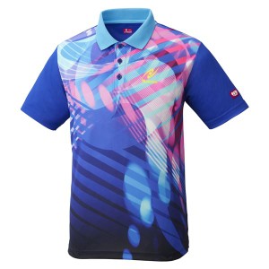 Nittaku（ニッタク） 卓球アパレル TOROPIC SHIRT（トロピックシャツ） 男女兼用 ブルー 3S
