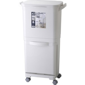 ゴミ箱/ダストボックス 〔45S 上段約30L+下段約15L〕 キャスター付き 縦型分類ワゴンペール 〔キッチン 台所〕