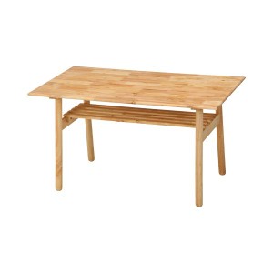 北欧風 ダイニングテーブル/リビングテーブル 〔幅120cm〕 木製 棚板付き 『Natural Signature ヘームル』 〔リビング 店舗〕
