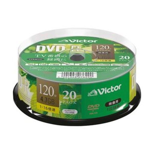 （まとめ）JVC 録画用DVD-R 120分1-16倍速 ホワイトワイドプリンタブル スピンドルケース VHR12JP20SJ1 1パック（20枚）〔×10セット〕