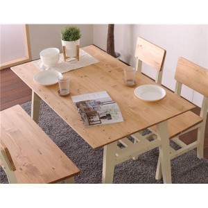 ダイニングテーブル 140cm幅 ホワイト テーブル 食卓 ダイニングキッチン 天然木 カントリー おしゃれ 北欧 組立品