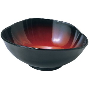 8寸 吉野鉢/和食器 〔黒内朱ぼかしパール A〕 240mm×210mm×90mm 日本製 食洗機対応 〔和食 レストラン 店舗 お店〕