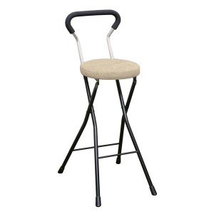 折りたたみ椅子 〔4脚セット アイボリー×ブラック〕 幅36cm 日本製 スチールパイプ 『ソニッククッションチェア ハイ』