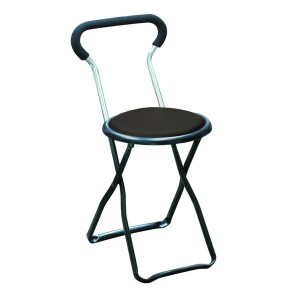 折りたたみ椅子 〔4脚セット ブラック×ブラック〕 幅32cm 日本製 スチールパイプ 『ソニックチェア』