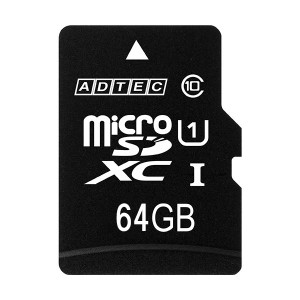 アドテック microSDXCUHS-I 64GB Class10 SD変換アダプター付 AD-MRXAM64G/U1R 1枚