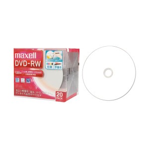 （まとめ）マクセル 録画用DVD-RW 120分1-2倍速 ホワイトワイドプリンタブル 5mmスリムケース DW120WPA.20S 1パック(20枚) 〔×2セット〕