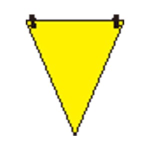 （まとめ）ユニット 三角旗 黄無地／372-60〔×100セット〕