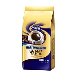 （まとめ）キーコーヒー グランドテイストコク深いリッチブレンド 1000g（粉）1セット（2袋）〔×5セット〕